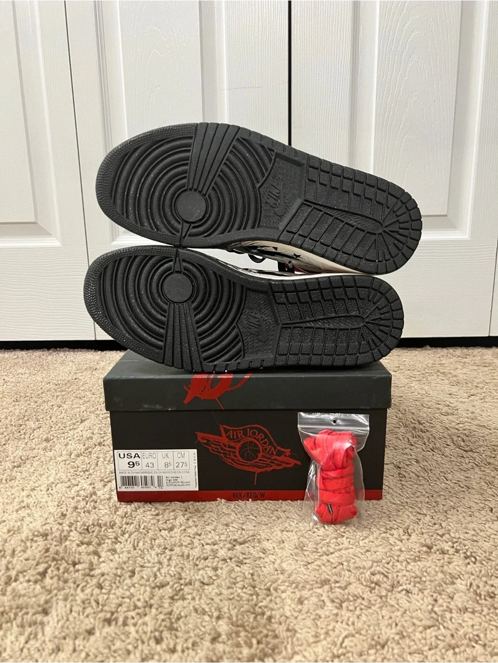 Red Black White High-Top Sneakers